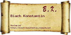 Biach Konstantin névjegykártya
